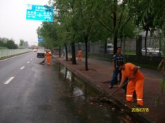 丰滢东路  清理积水垃圾桶和周边垃圾